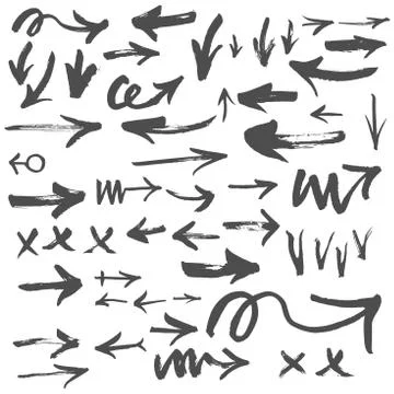 Hand-drawn arrows set. 스톡 일러스트