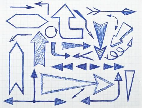 Hand drawn arrows set Photos