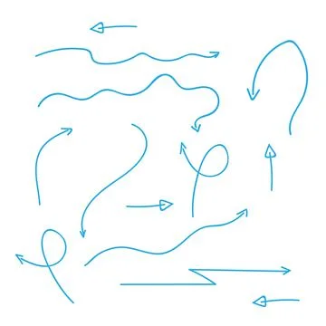 Hand drawn arrows set. Sketch hand draw arrows vector Stock Illustration