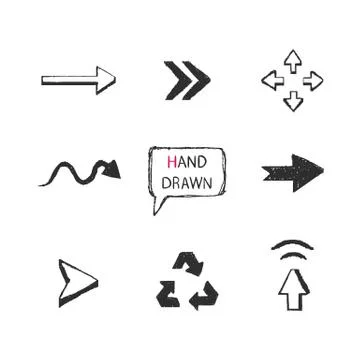 Hand Drawn arrows set.Part III Stock Illustration
