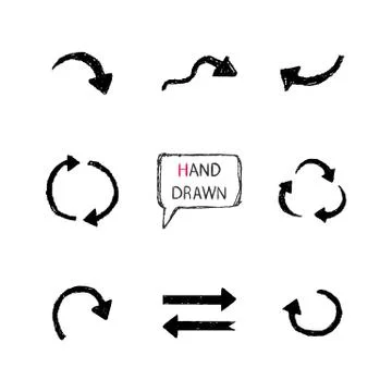 Hand Drawn arrows set.Part VI Stock Illustration