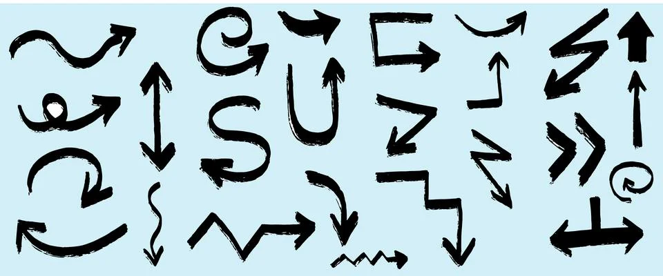 Hand drawn arrows vector illustration 스톡 일러스트