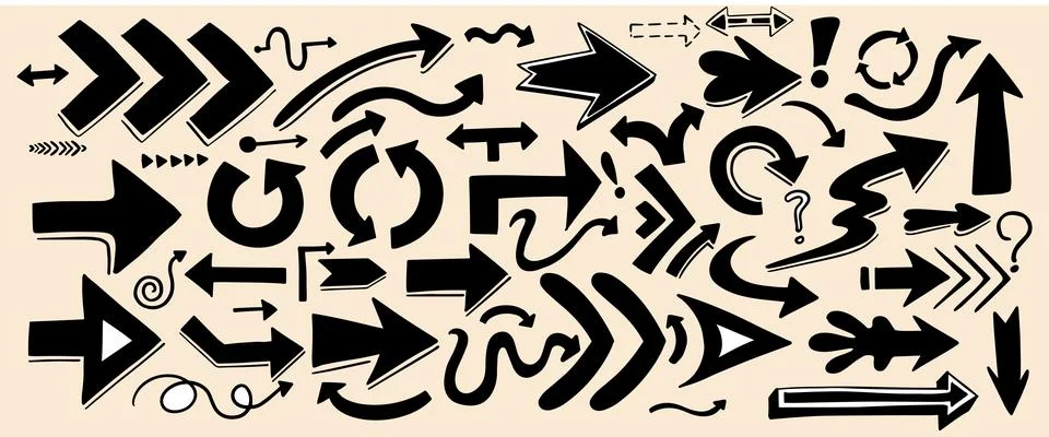 Hand drawn arrows vector illustration Stock Illustration