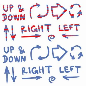 Hand drawn arrows vector set icon illustration. Stock Illustration