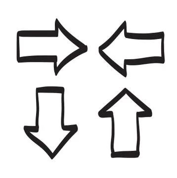 Hand drawn arrows vector set icon illustration. Stock Illustration