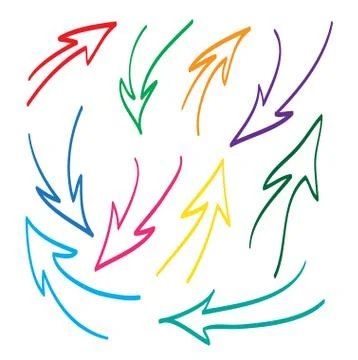 Hand drawn arrows vector set icon illustration. Stock Illustration