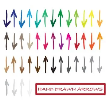 Hand drawn arrows vector set icon illustration. Stock Illustration