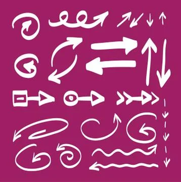 Hand drawn arrows vector set icon illustration. Illustrazione stock
