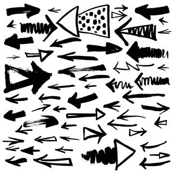 Hand-drawn arrows. Vector sketch illustration. 스톡 일러스트
