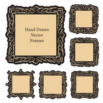 Hand drawn art frames Stock-Illustration