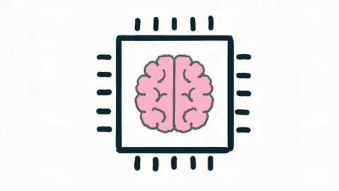 Hand Drawn Artificial Intelligence Chip Animation Stock Footage 341766284