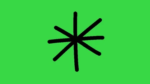 Hand Drawn Asterisk Sparkle Star Accent Animation on Green Screen Background 動画素材 339335286