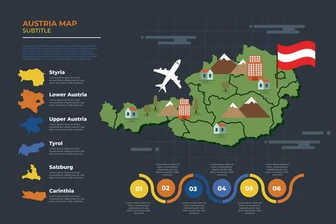 Hand drawn austria map infographic Stock Illustration