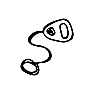 Hand drawn Automatic leash roulette doodle. Sketch pets icon. Decoration elem Stock Illustration