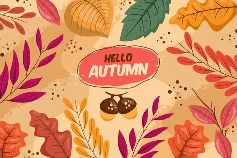 Hand drawn autumn background Stock Illustration