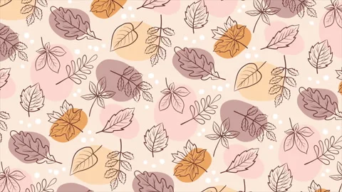 Hand drawn autumn background with leaves Stock Footage 317334491