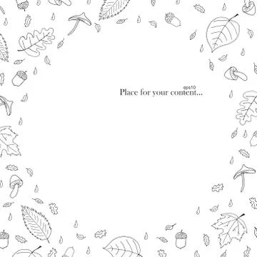 Hand drawn autumn frame. Stock Illustration