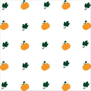 Hand drawn autumn pattern with pumpkins for Harvest festival, Thanksgiving day Stock Illustration