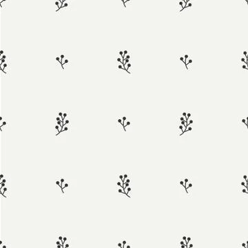 Hand drawn autumn seamless pattern made of berries. Wrapping paper. Abstract Stock Illustration