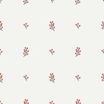 Hand drawn autumn seamless pattern made of berries. Wrapping paper. Abstract Stock Illustration