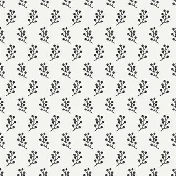 Hand drawn autumn seamless pattern made of berries. Wrapping paper. Abstract Stock Illustration