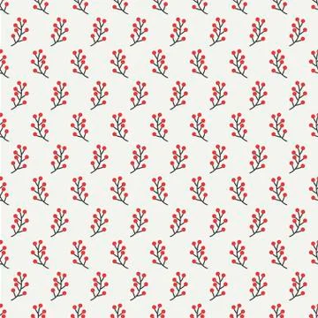Hand drawn autumn seamless pattern made of berries. Wrapping paper. Abstract Stock Illustration