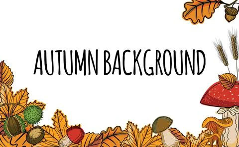 Hand drawn autumn vector background. Autumn colors and strokes. Stock Illustration