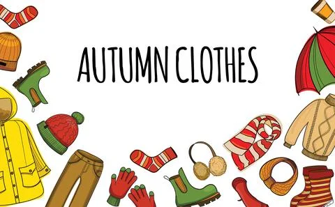 Hand drawn autumn vector background. Autumn colors and strokes. Stock Illustration