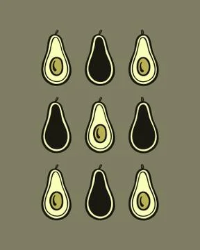 Hand drawn avocado Stock Illustration