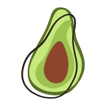 Hand drawn avocado isolated. Stock Illustration