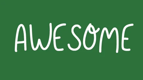 Hand Drawn Awesome Text Writing Animation on Green Screen | 2D Hand Drawn Stock Footage 328989468