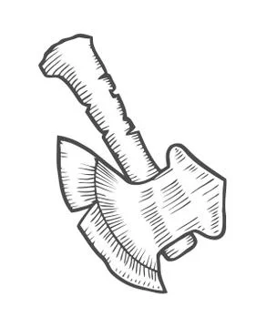 Hand Drawn Axe Sketch Illustrazione stock