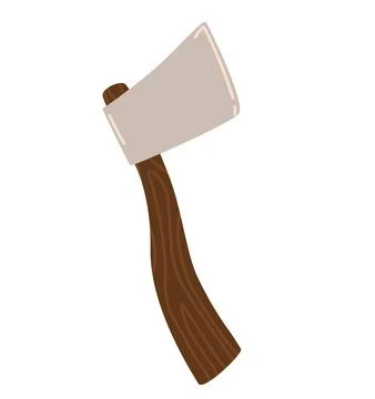 Hand drawn axe vector illustration isolated on white background in flat sty.. Stock Illustration