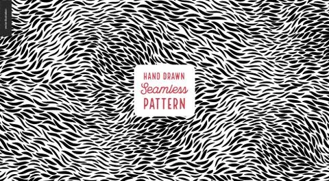 Hand drawn back and white pattern Stock Illustration