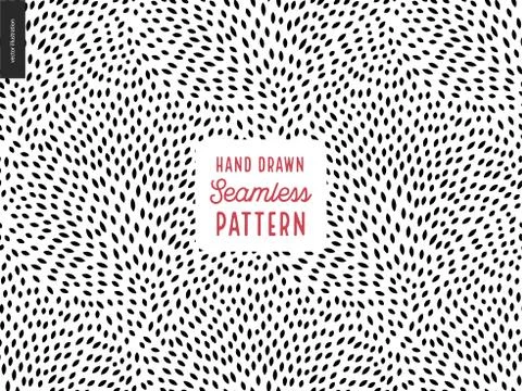 Hand drawn back and white pattern Stock Illustration