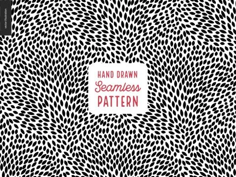 Hand drawn back and white pattern Illustrazione stock