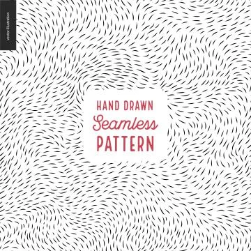Hand drawn back and white pattern Stock Illustration