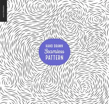 Hand drawn back and white pattern Stock Illustration