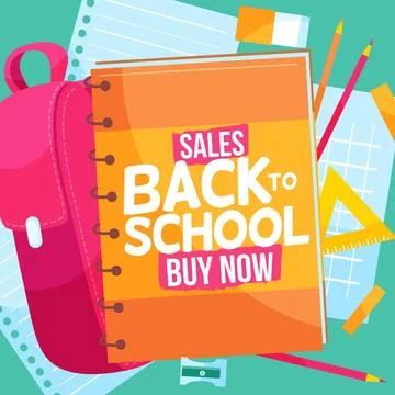 Hand drawn back to school sales concept Stock Illustration