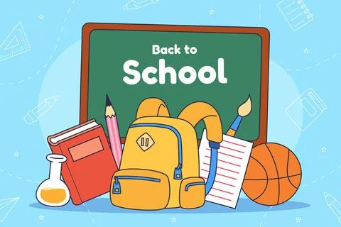 Hand drawn background for back to school Stock Illustration