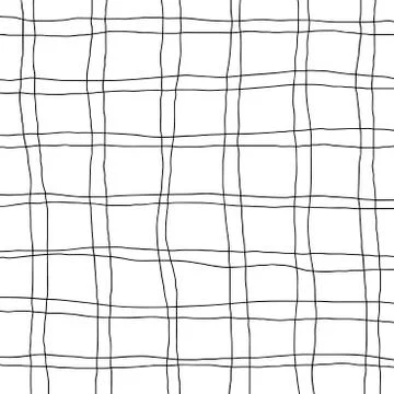 Hand drawn background with black grid. Monochrome vector lines. Stock Illustration
