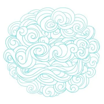Hand drawn background with linear twirl pattern. Template for design and deco Stock Illustration
