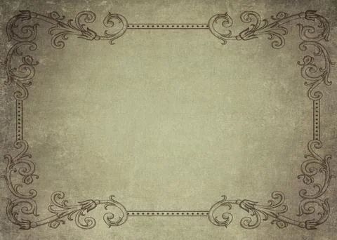 Hand-drawn background or frame for a diploma or certificate in a vintage st.. Stock Illustration