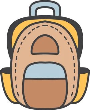 Hand Drawn backpack for students illustration Stock Illustration