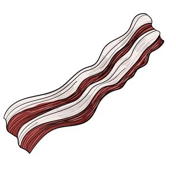 Hand drawn bacon on a white background. Stock Illustration