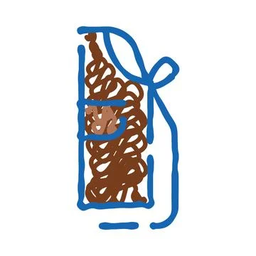 Hand drawn bag with ground coffee doodle Stock Illustration