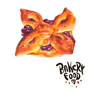 Hand drawn bakery isolated on a white background Stock Illustration