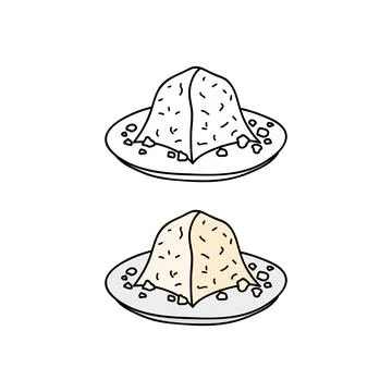 Hand drawn baking flour on the plate. Illustrazione stock