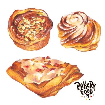 Hand drawn baking set isolated on a white background Illustrazione stock