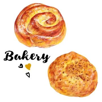 Hand drawn baking set isolated on a white background Stock-Illustration